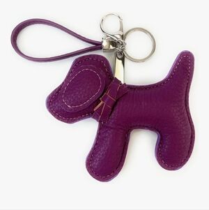 Dog Keychains Leather Craft Soft and Adorable Puppy Bag Charm Purse Accessory